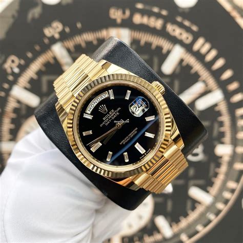 rolex day date 2 black dial|Rolex Day-Date 40 228238.